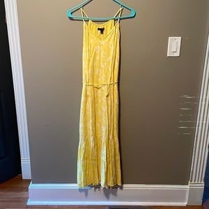 Banana republic long halter neck yellow dress worn once